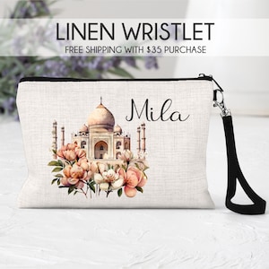 Taj Mahal makeup bag, Taj Mahal gift, Taj Mahal bag, passport bag, Taj Mahal cosmetic bag, 7 Wonders of the world Taj Mahal, India travel