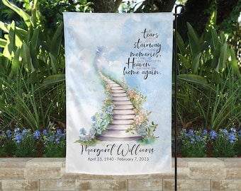 Memorial garden flag, if tears could build a stairwell, memorial flag, in loving memory flag, in memory garden flag, in memory flag