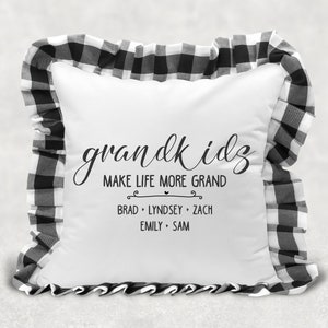 Grandparent pillow, grandparent gift, grandparents make life more grand, personalized grandparent pillow, personalized grandparent gift