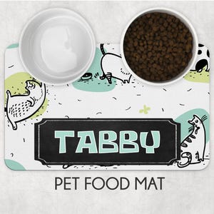 Pet mat, cat mat, cat feeding mat, new kitten mat, cat food mat, new cat gift, cat placemat, kitten placemat, funky cat mat, cat feeding mat