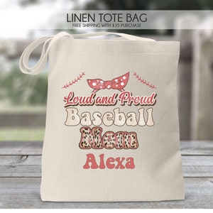 Baseball bag, baseball mom bag, baseball mom tote bag, baseball mom gift, baseball team mom gift, baseball tote bag, team mom gift