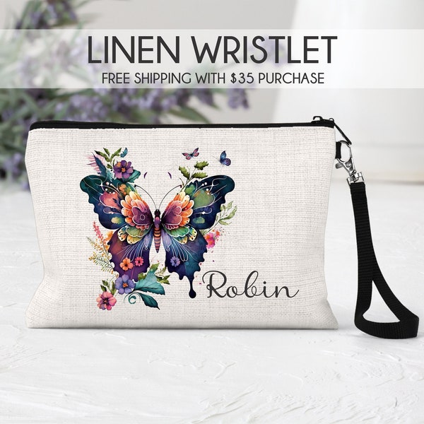 Butterfly Small Makeup Bag in Lavender
