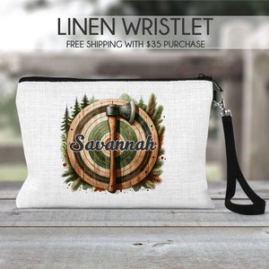 Axe throwing bag, personalized axe throwing bag, axe throwing gift, axe throwing party gift, axe throwing lover, axe throwing wristlet