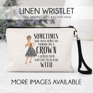 Makeup bag, queen makeup bag, makeup pouch, crown makeup bag, girlfriend gift, queen gift, crown gift, you&#39;re a queen gift, boss gift