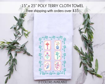 mahjong towel, mahjong hand towel, mahjong party gift, mahjong hostess gift, mahjong lover gift, mahjong party towel, mahjong gift