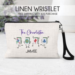 Mahjong  bag, mahjong makeup bag, mahjong lover gift, mahjong gift, mahjong Charleston gift, mahjong tote bag, mahjong lover bag