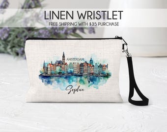 Amsterdam makeup bag, Amsterdam girls trip bag, Amsterdam girls trip gift, Amsterdam trip bag, Amsterdam trip gift, Amsterdam bag