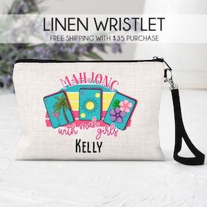 Mahjong bag, mahjong makeup bag, mahjong lover gift, mahjong gift, mahjong with my girls gift, mahjong tote bag, mahjong lover bag