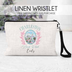Charleston bachelorette trip bag, Charleston bachelorette trip gift, Charleston bachelorette trip makeup bag, Charleston bach trip gift
