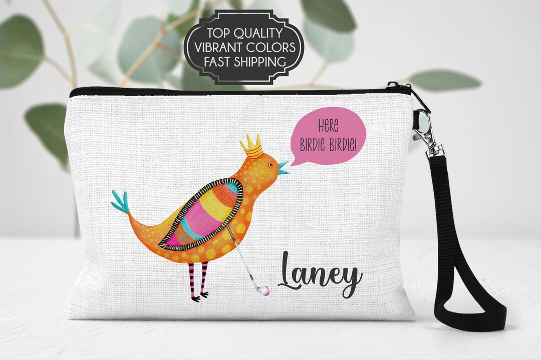 Golf Makeup Bag, Here Birdie Bag, Golf Themed Gift, Golf Gift, Golf Team Gift, Personalized Golf