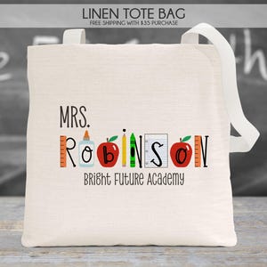 Teacher tote bag, teacher gift, personalized teacher bag, teacher appreciation gift, personalized teacher tote bag, unique teacher gift