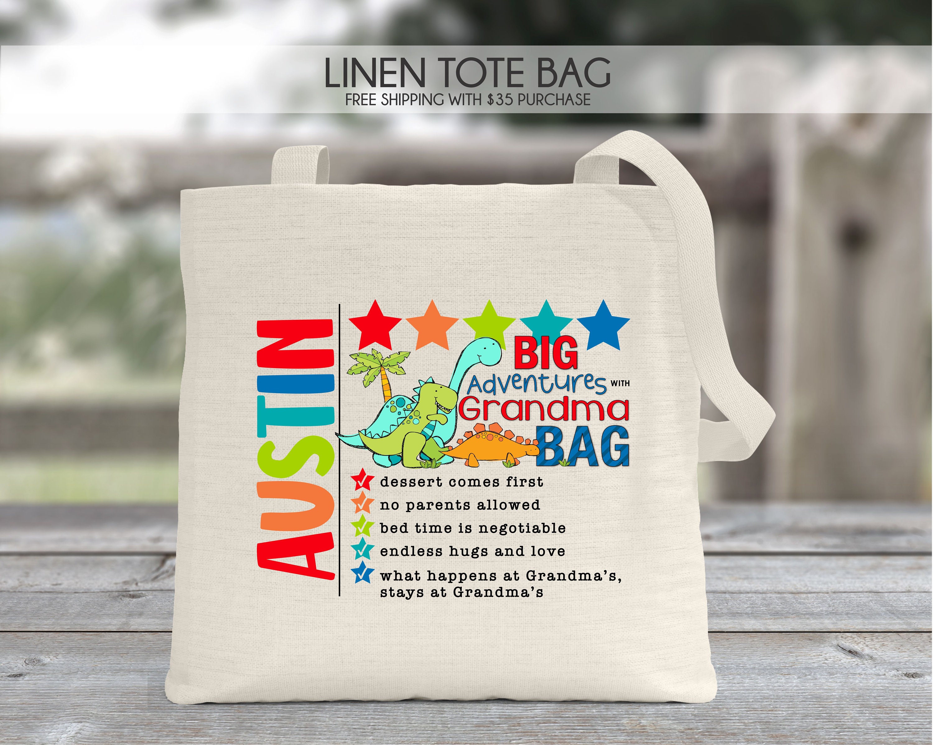 トートバッグ GRANDMA TOTE Going to Grandma's Bag, Grandma Tote Bag, Grandma Sleepover Bag