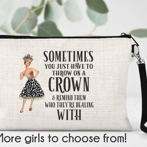 Makeup bag, queen makeup bag, makeup pouch, crown makeup bag, girlfriend gift, queen gift, crown gift, you're a queen gift, boss gift