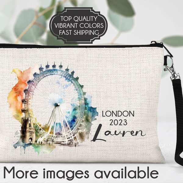 London makeup bag, England makeup bag, London travel bag, girls London trip gift, London passport holder, London travel gift, London gift