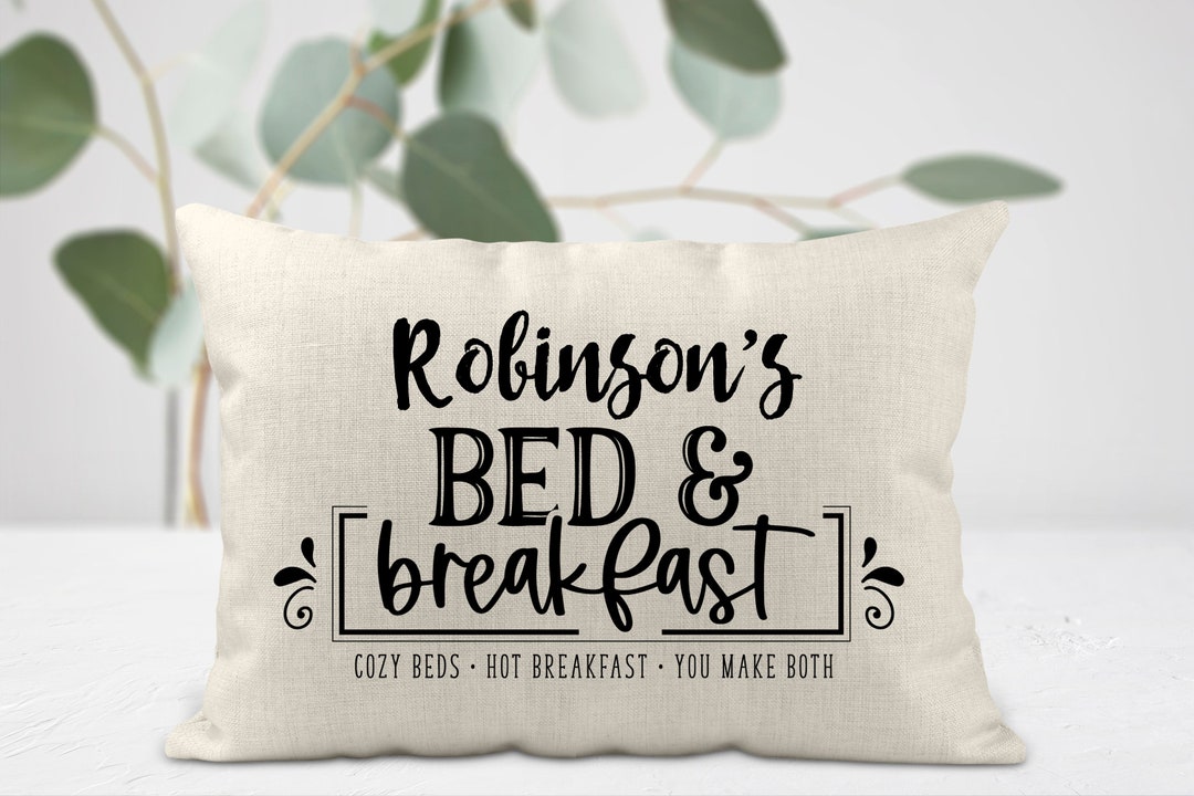 Bed and Breakfast Pillow, Guest Room Pillow, Bed and Breakfast Décor