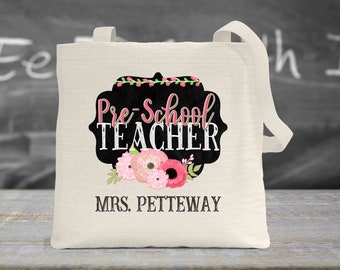 Teacher tote bag, teacher gift, teacher appreciation gift, new teacher gift, Pre School teacher gift, Pre-K teacher gift