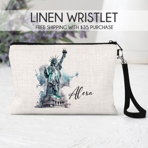 New York bag, Statue of Liberty bag, New York girls trip bag, New York makeup bag, girls trip bag New York, Statue of Liberty wristlet