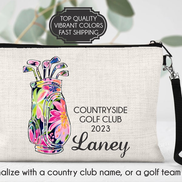Golf makeup bag, golf bag, golf themed gift, golf gift, golf team gift, personalized golf bag, personalized golf gift, golf team bag