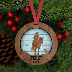 Cowboy ornament, western ornament, cowboy Christmas ornament, country Christmas ornament, cowboy gift, cowboy Christmas, cowboy lover gift