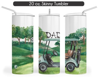 Golf skinny tumbler, golf tumbler, Father's Day gift, gift for dad, golf lover gift, golf gift for dad, personalized golf gift, golf gift