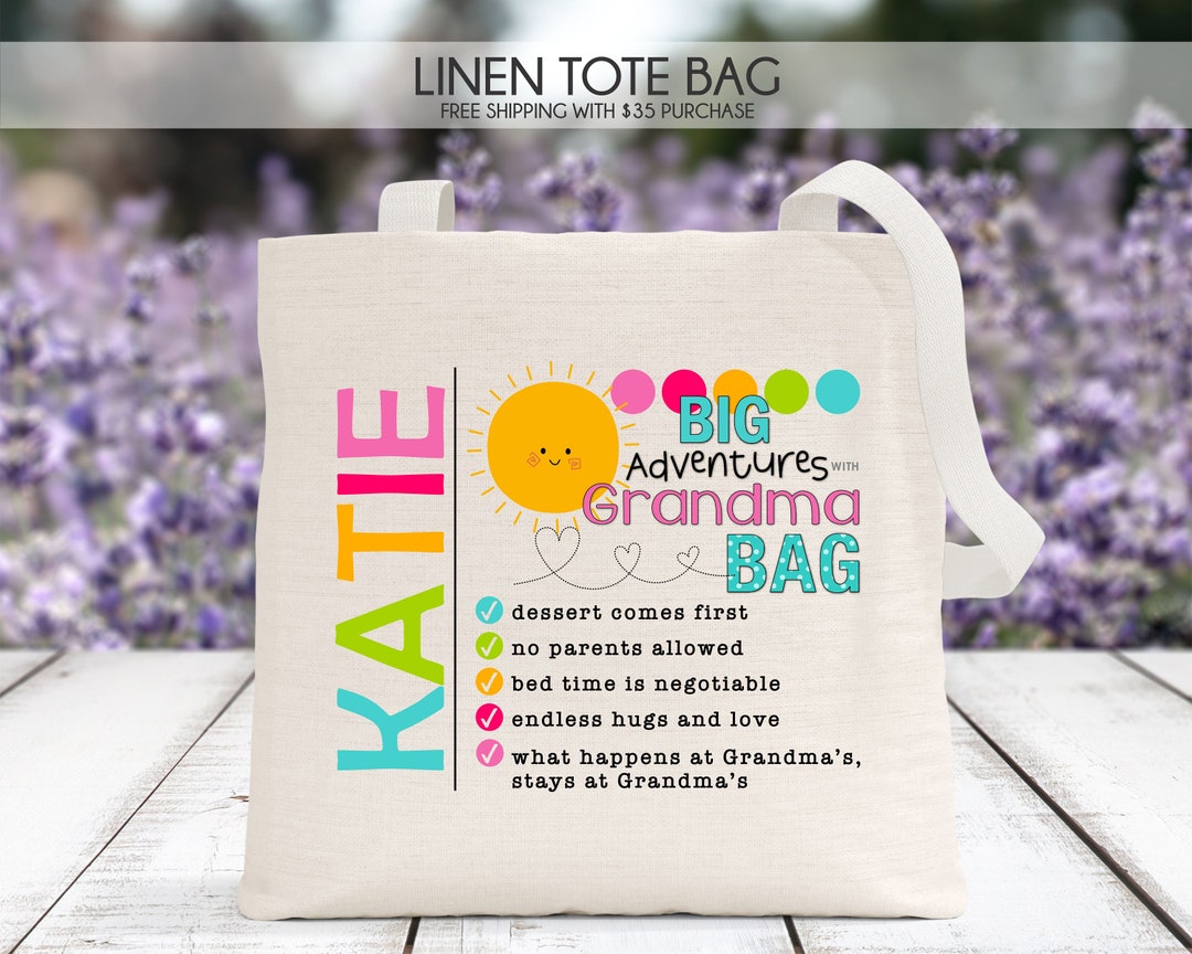 Going to Grandma's Bag, Grandma Tote Bag, Grandma Sleepover Bag
