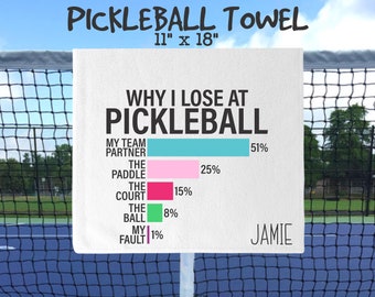 pickleball towel, pickleball hand towel, pickleball lover gift, pickleball team gift, pickleball gift, personalized pickleball gift
