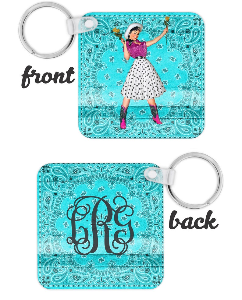 key chain western keychain cowgirl keychain cowgirl gift fun cowgirl keychain bandana keychain country girl keychain