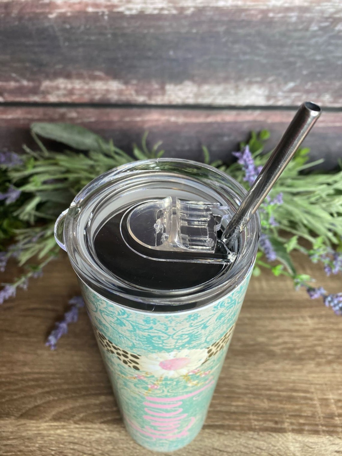 Skinny tumbler shabby chic tumbler personalized tumbler Etsy