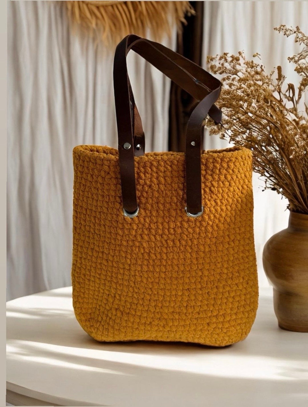 Crochet Tote Bag Crochet Small Tote Bag Shoulder Bag Tote Bag