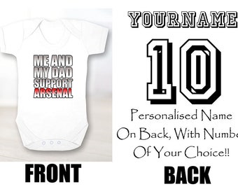 personalised arsenal baby grow