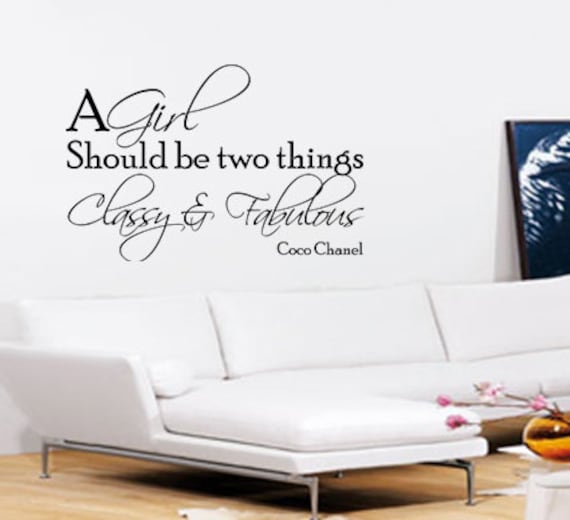 Classy and Fabulous - Coco Chanel Inspirational quote wall Stickers, wall  Decals