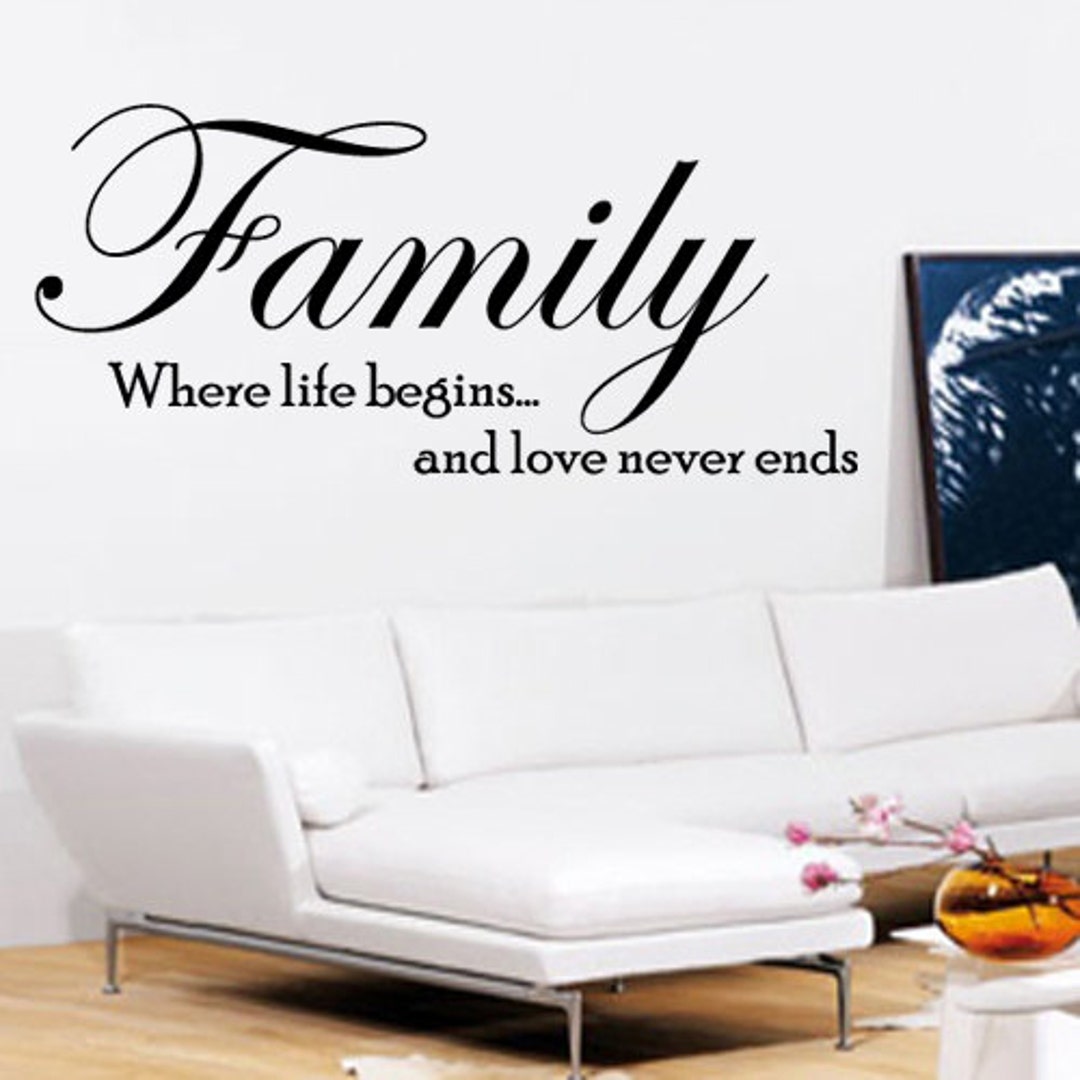 Family Wall Art Vinyl Wall Art Sticker Decal Living Room, Bedroom, Hall