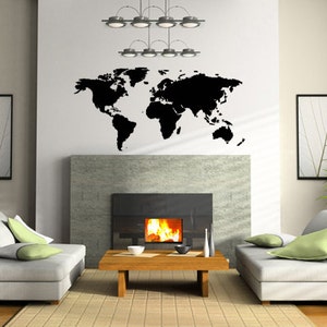 World Map Wall Art Vinyl Wall Art Sticker Decal Living Room, Bedroom, Hall image 3