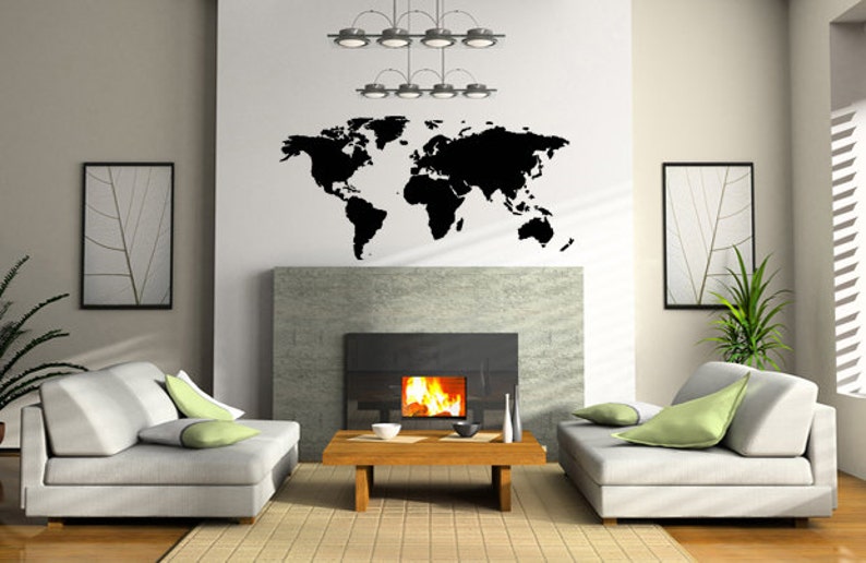 World Map Wall Art Vinyl Wall Art Sticker Decal Living Room, Bedroom, Hall image 3