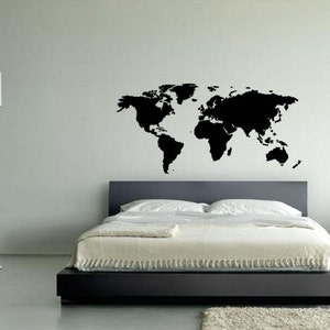 World Map Wall Art Vinyl Wall Art Sticker Decal Living Room, Bedroom, Hall image 2