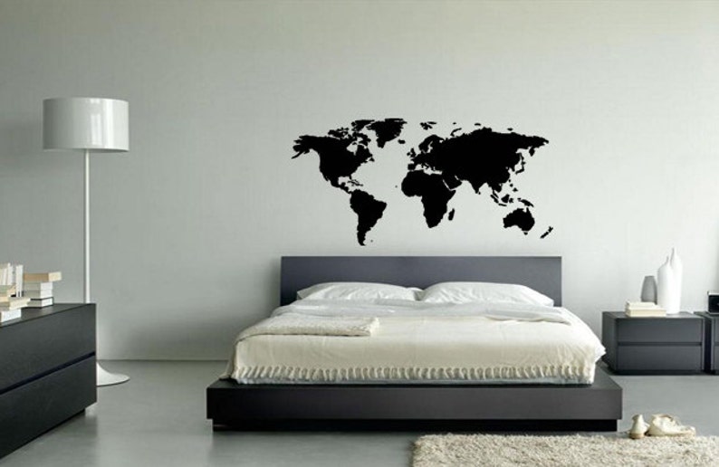 World Map Wall Art Vinyl Wall Art Sticker Decal Living Room, Bedroom
