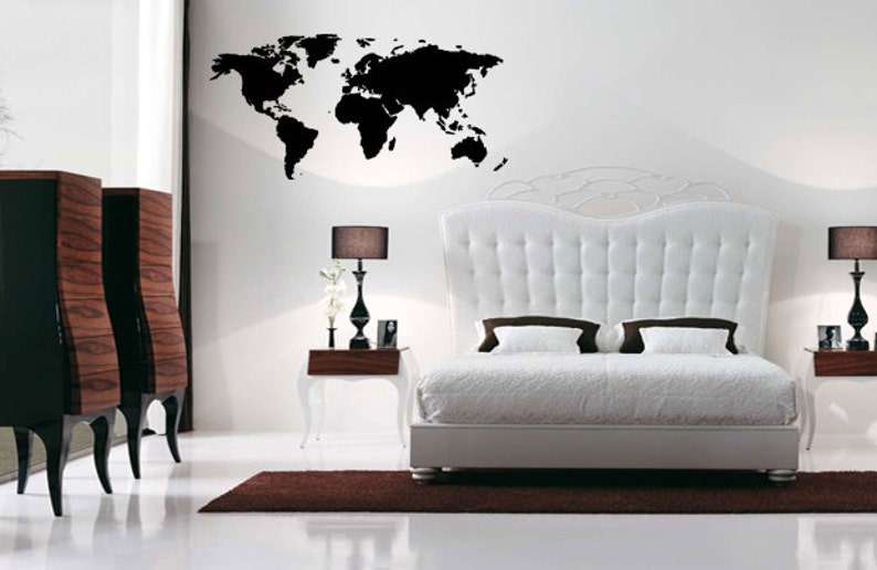 World Map Wall Art Vinyl Wall Art Sticker Decal Living Room, Bedroom, Hall image 4