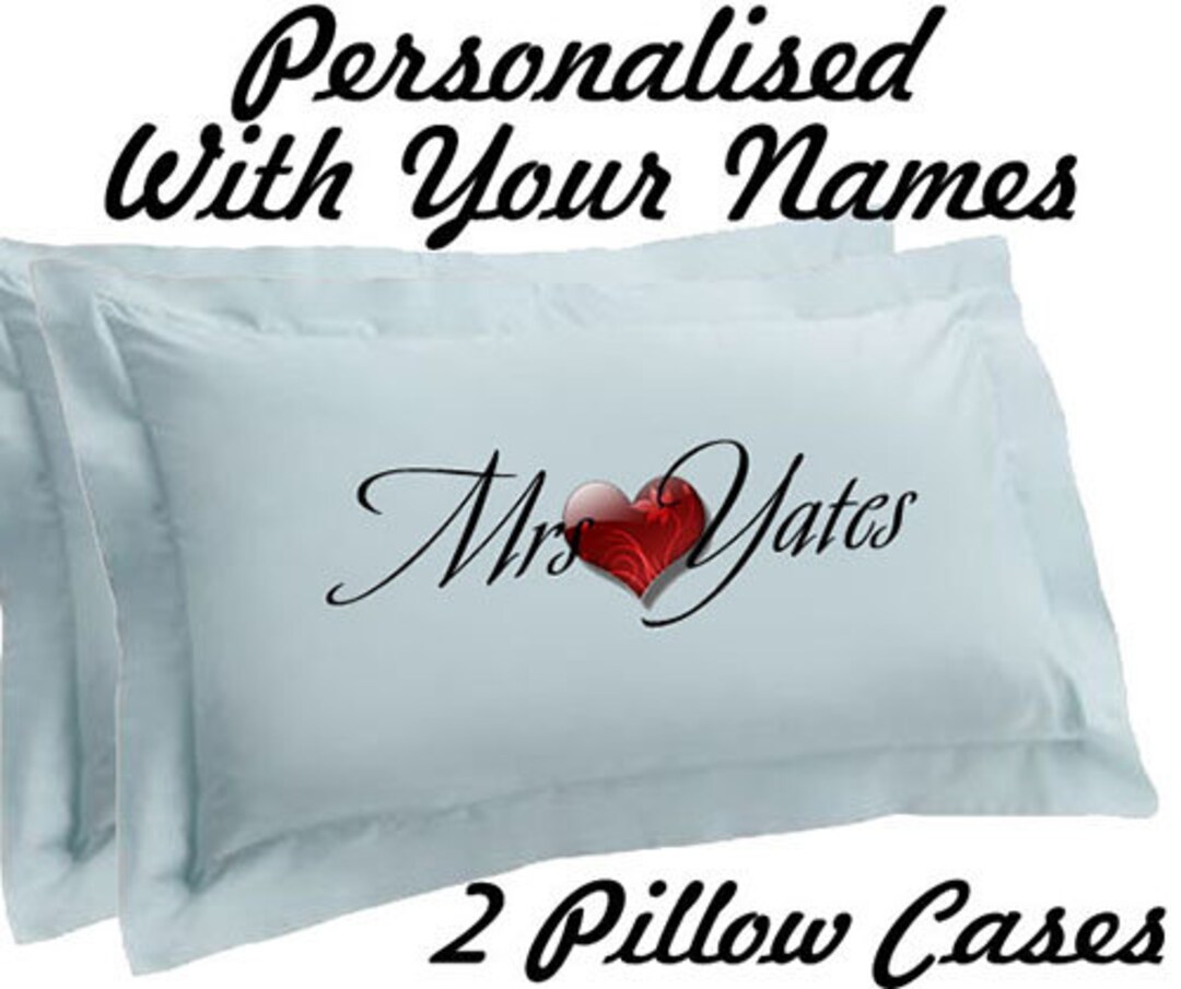 Personalised Mr and Mrs Pillowcase Set Etsy UK