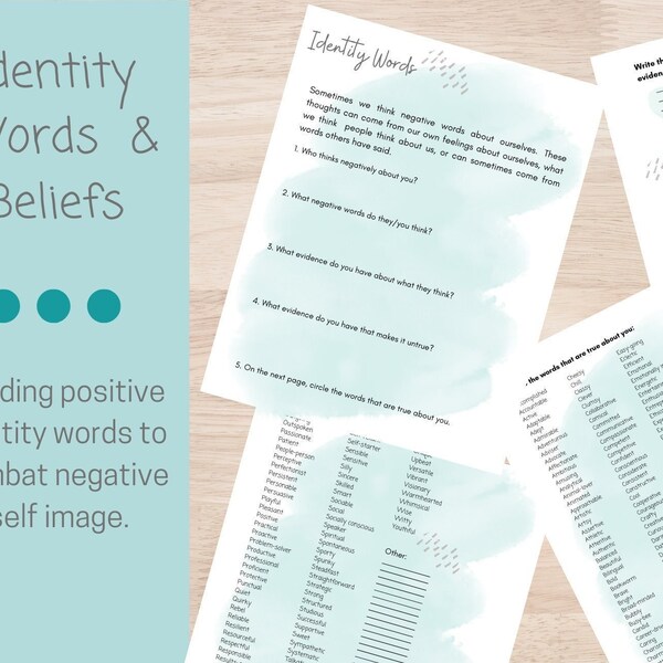 Self Identity Worksheets Etsy Self Identity Worksheets Etsy
