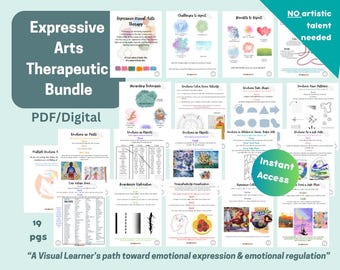Explore as emoções com a ARTE! Pacote de Cadernos com Sugestões para Expressão/Regulação Emocional. Atividades de terapia com artes visuais.