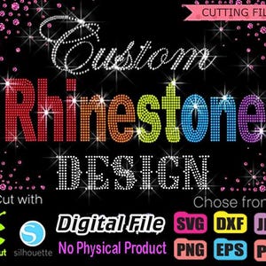 Diamantes de imitación personalizados / Plantilla de diamantes de imitación / Diamantes de imitación SVG / Archivo de diamantes de imitación SVG / Plantilla de diamantes de imitación personalizada SVG / SVG personalizado / Logotipo personalizado