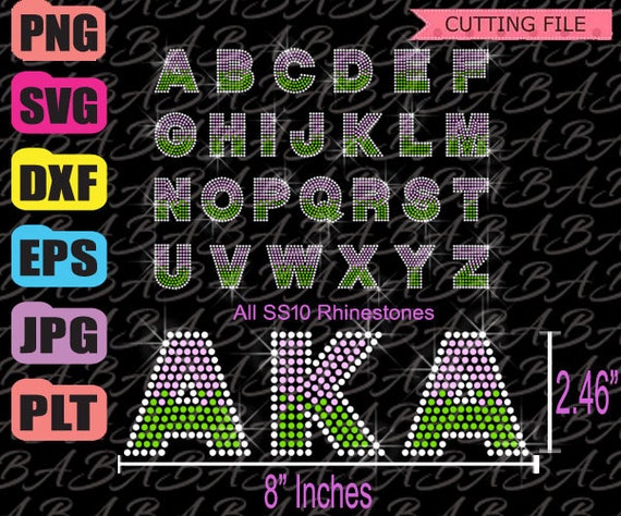 Rhinestone Transfer Template 2 Colors Block Font about 2.5" Uppercase Capital Letters - SVG DXF Rhinestone Font Download Cricut Silhouette