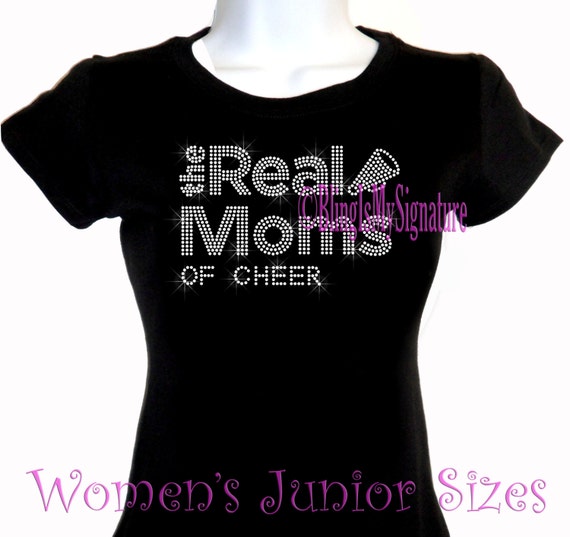 Rhinestone Iron on T-Shirt From Her Mom Sports Top CHEER She Got It