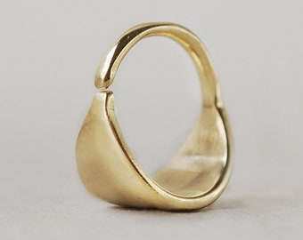 Dainty Nose Cuff, 14k Solid Gold Septum Jewelry, Wide Septum Ring, Septum Piercing, Nose Jewelry