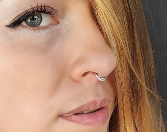 Gold Septum, Septum Cuff, Septum Jewelry, Septum Ring, Septum Piercing, Rook Piercing Jewelry, Gold Nose Ring, Helix Earring, Organic Septum