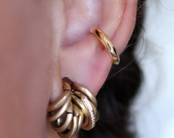 14k Conch Hoop, Conch Piercing Clicker, Solid Gold Conch Clicker