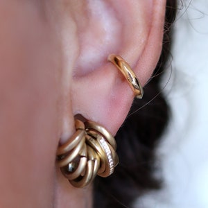 14k Muschel Hoop, Muschel Piercing Clicker, Solid Gold Conch Clicker Ohrring, Conch Piercing RingSchmuck, Gold Knorpel Hoop, 18G, 16G, 14G