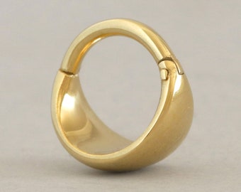 Joyería de tabique de 18/16 g, anillo clicker de tabique de oro, perforación de nariz, anillo de nariz elegante, anillo de nariz minimalista, anillo de tabique pequeño, anillo de tabique ancho