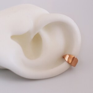 14k Gold Cartilage Ear Cuff Jewelry, Rose Gold Piercing, Helix Hoop Earrings Seam Ring 16g, 18g, 7mm, 8mm, 9mm, 10mm