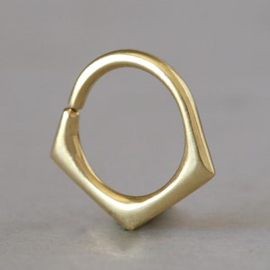 Anillo de tabique de oro de 14 k, joyería de tabique, anillo de tabique geométrico, anillo de tabique de 18/16 g, anillo de tabique unisex, perforación de trago, perforación de cartílago